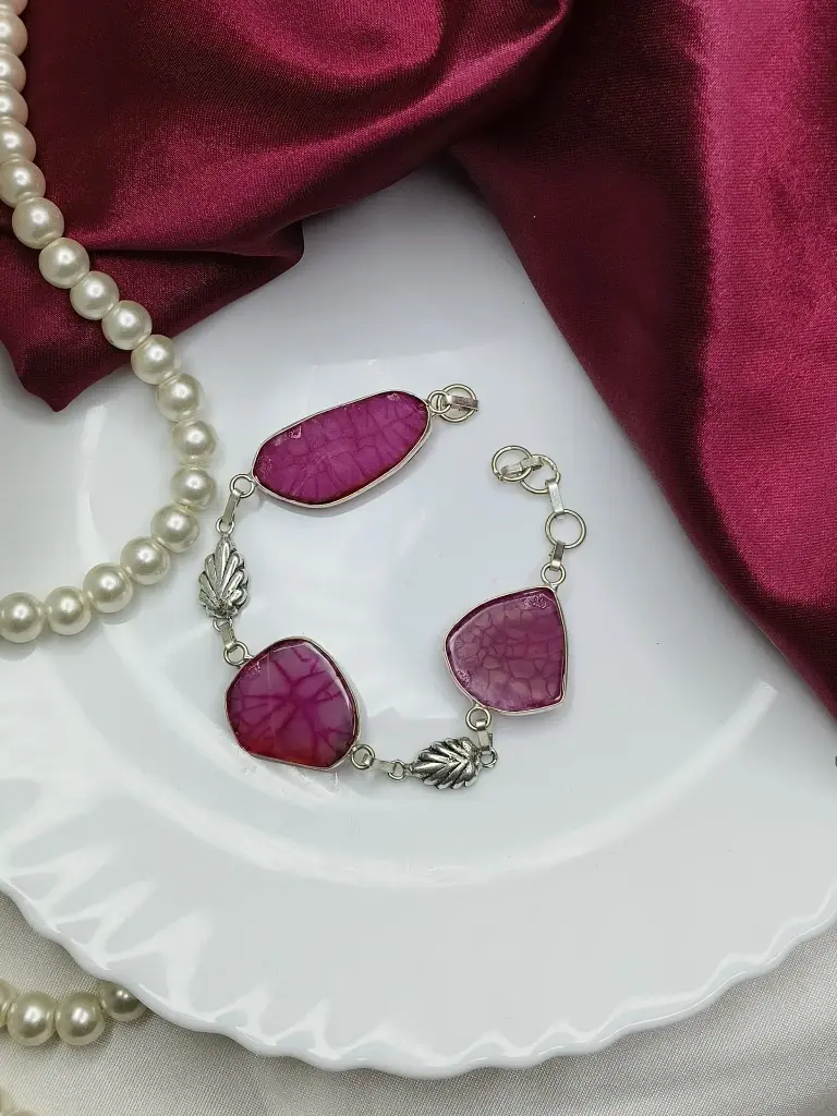 Natural Pink agate Bracelet