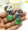 Majestic Peacock Multi Stone Stud Earring