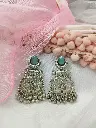 Desi Silver Chandbali Earrings