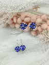 Silver Cuff Bangle Earring Set
