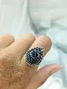 Black Engraved Floral Ring