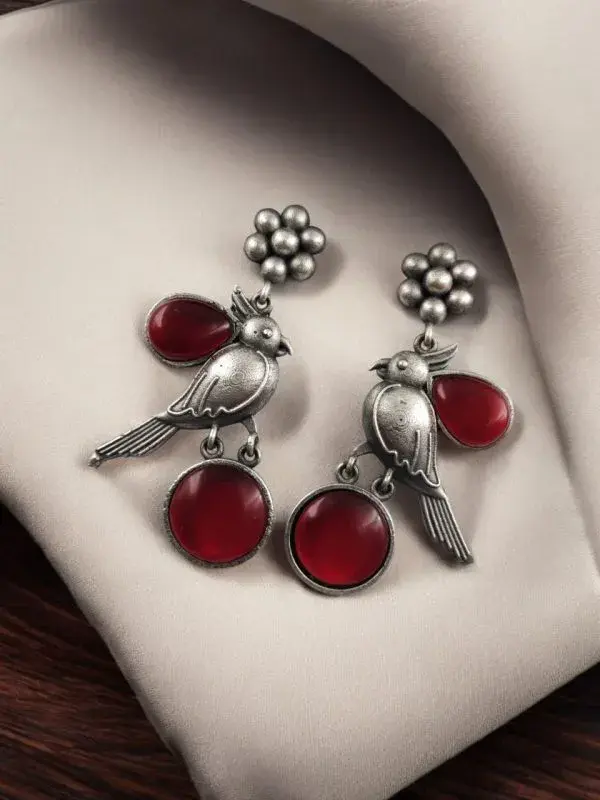 Bird Motif Stud Earrings