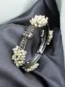 Oxidized Kada| Best Openable Bangle | Pearl Work Traditional Look Bracelet