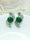 Natural Onyx Shade Of Green Beauty Earrings