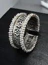 Handmade Silver Touch Cuff Bracelet | Best Pearl Beads Traditional Bangles / Kada