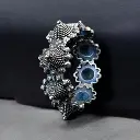 Traditional Silver Replica Kada | Oxidised Bangles | Unique Free Size Bracelet