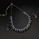 Intricate pendant necklace set with American diamonds