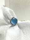 Wave of the Ocean Natural Blue chalcedony Ring