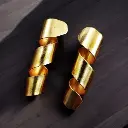 Gold Plated Spiral Stud  Earrings