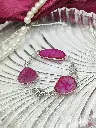 Pink Rosy Cherry Mist Natural Agate Bracelet