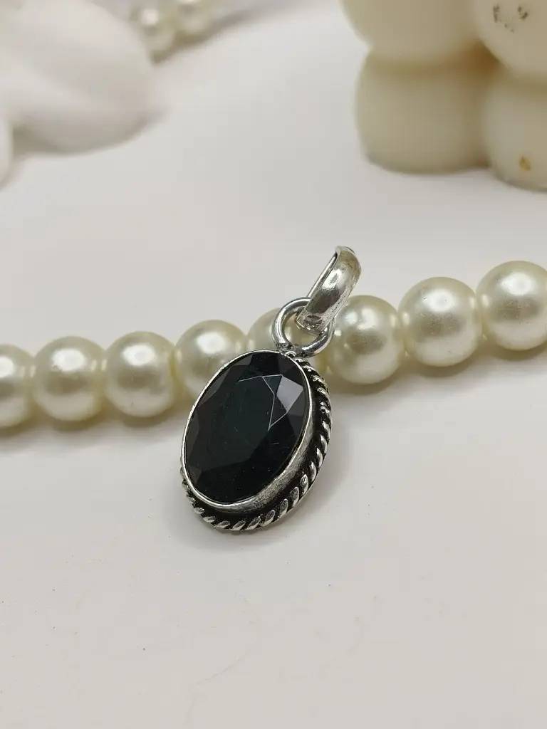 Invisible Black Beauty Natural Onyx Pendant