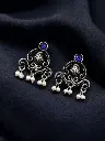 Oxidised German Silver Stud Earrings | Light Weight Best Jewelry For Girls