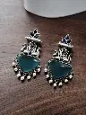 Silver Replica Peacock Studs | Best Elegant Monalisa Stone Earrings For Girls