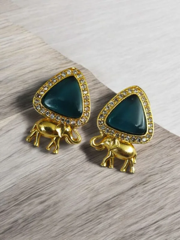Contemporary Gold-Plated Elephant Stud Earrings
