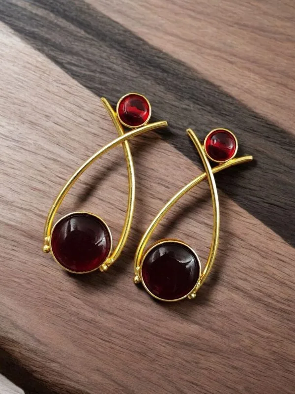 Gold-Plated Contemporary Earrings