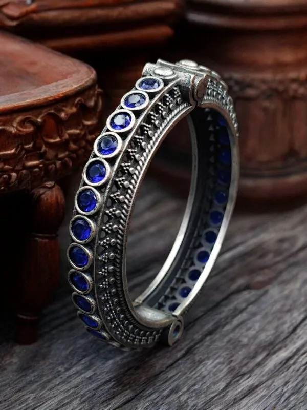Antique Silver Replica Bracelet | Unique Silver Look Kada Bangle