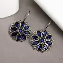 Silver Flower Hook Earrings