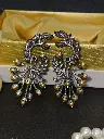 Beautiful Dual Color Peacock Silver Earrings Women