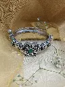 Emerald Stone Square Shape Oxidized Bangle - Single