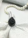 Black Engraved Floral Ring