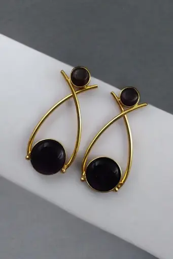 Gold-Plated Contemporary Earrings