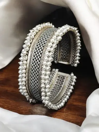 Oxidised Silver Replica Cuff Bracelet | Adorable Light Weight Premium Finish Bangles