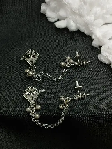 Kite of happiness Silver Earcuff Earrings