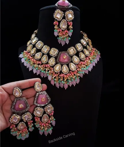 Women Kundan Wedding Necklace Set