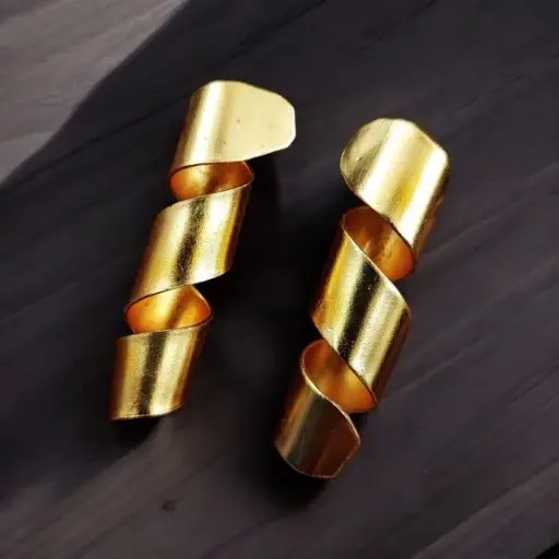 Gold Plated Spiral Stud  Earrings