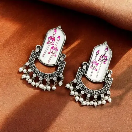 Hand-Painted Dangler Earrings