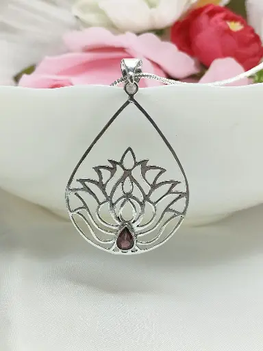 Whisper Lotus Petals Silver Pendant