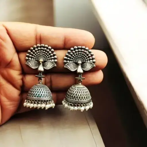 Vintage Peacock Jhumka Earrings