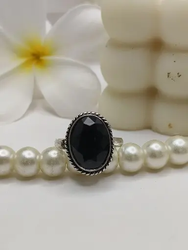 Deep Secret Natural Black Onyx Ring