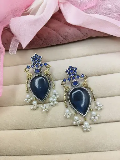 Blue Twilight Magic Pearl Earrings