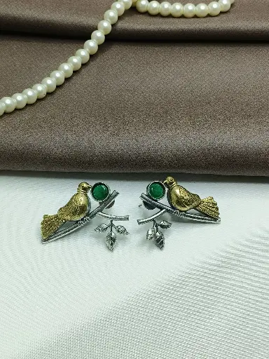 Golden Bird’s Chirping Stud Earrings
