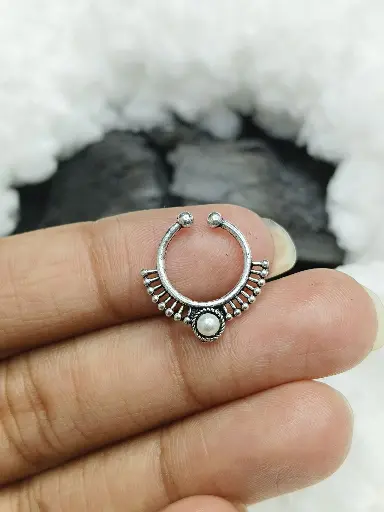 Moonlit Pearl Minimalist Nose Pin