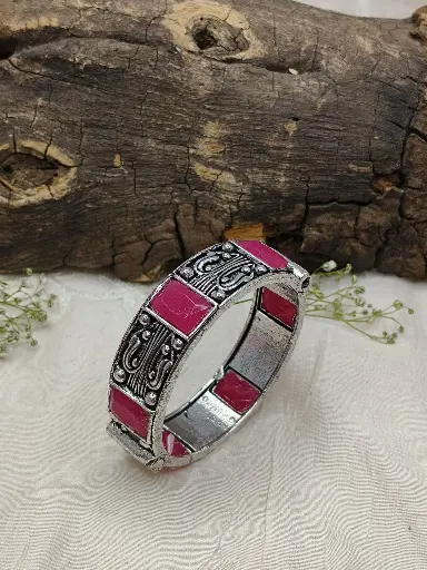 Traditional Pink Ruby Bangle - Single