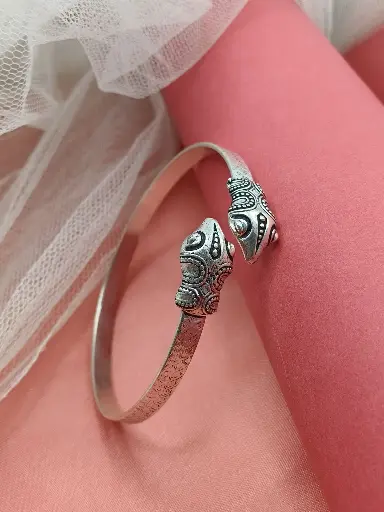 Silver Snake Cuff Bangle Bracelet